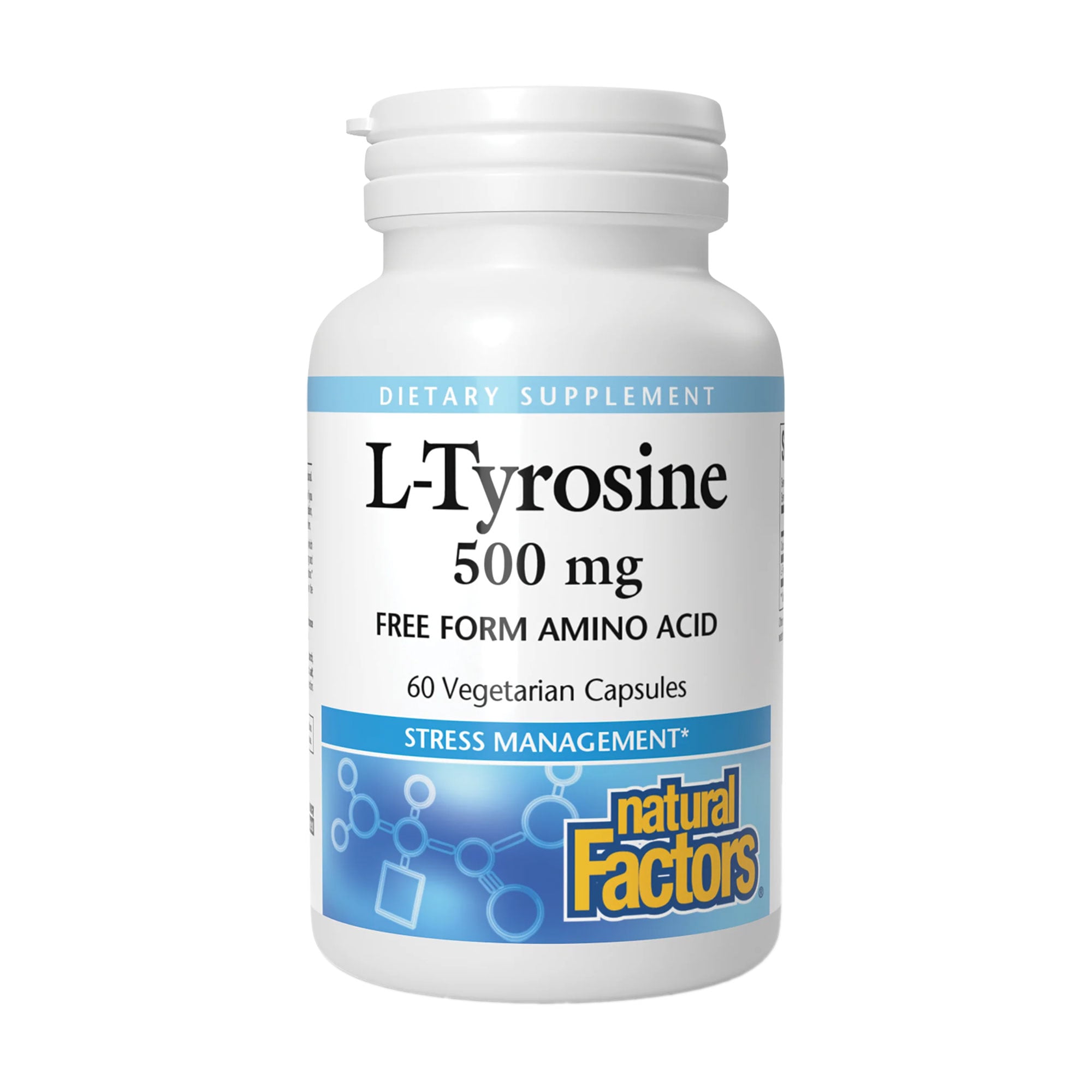 L-тирозин Natural Factors L-Tyrosine 500 мг, 60 вегетаріанських капсул